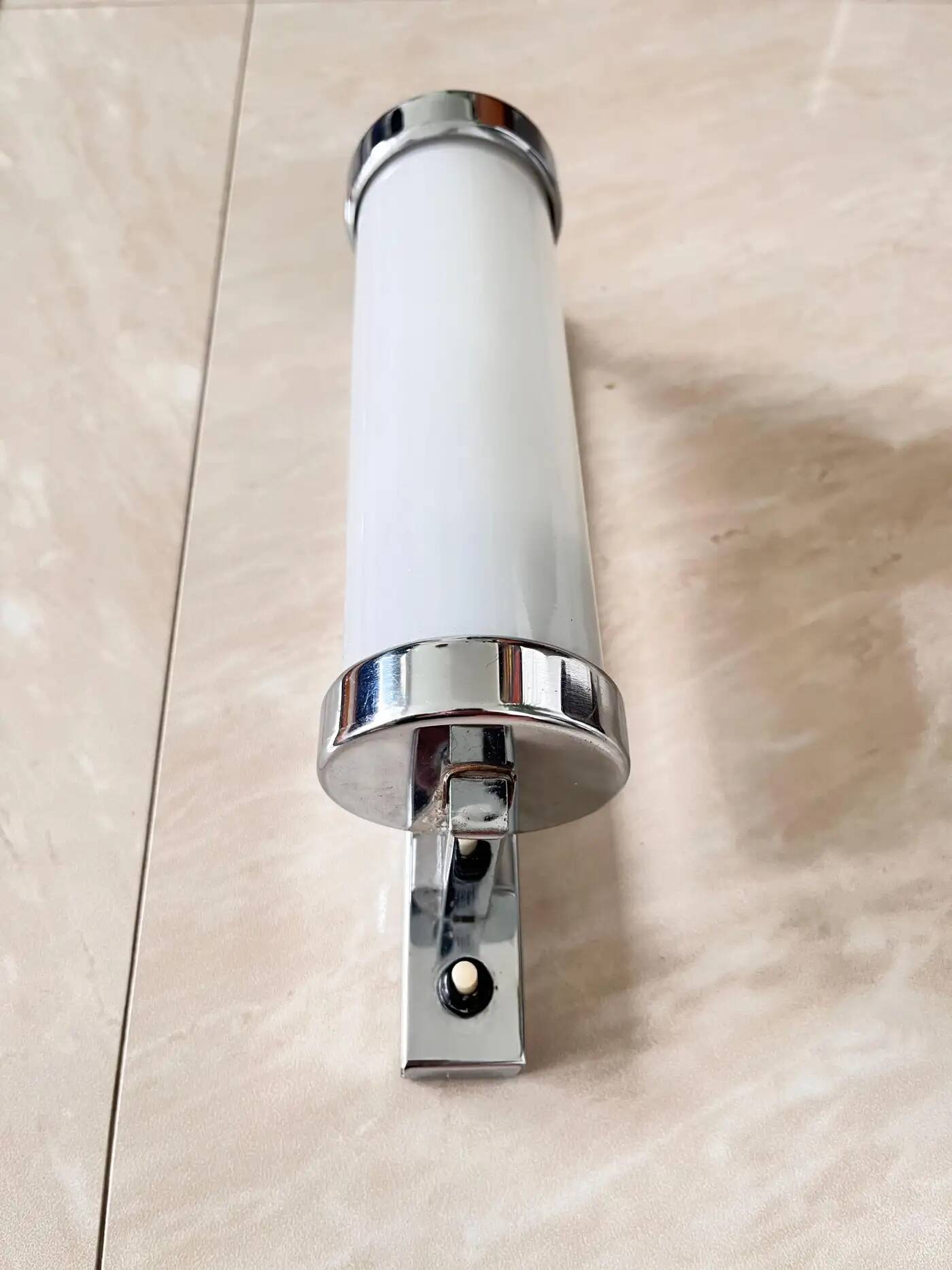 Chrome milk glass Bauhaus / Functionalist wall lamp - 1930s