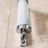 Chrome milk glass Bauhaus / Functionalist wall lamp - 1930s