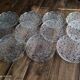 Set of 11 dessert plates in faceted glass