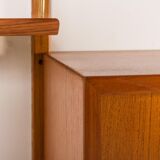 Hansen and Guldborg extra wide shelving unit in teak, 1960s