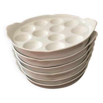 6 ceramic plates for 12 snails