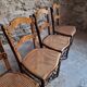Set of 4 antique dining chairs with caned seats, beech, France, circa 1900–1920.