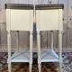 Pair of Louis XVI style bedside tables painted white.