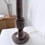 1940s Art Deco oak desk lamp