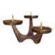 Candélabre en bronze brutaliste du milieu du siècle à trépied