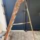 Antique authentic painter's stepladder in vintage patinated wood