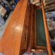 Louis-Philippe style cylinder desk in solid wood, matching stool.