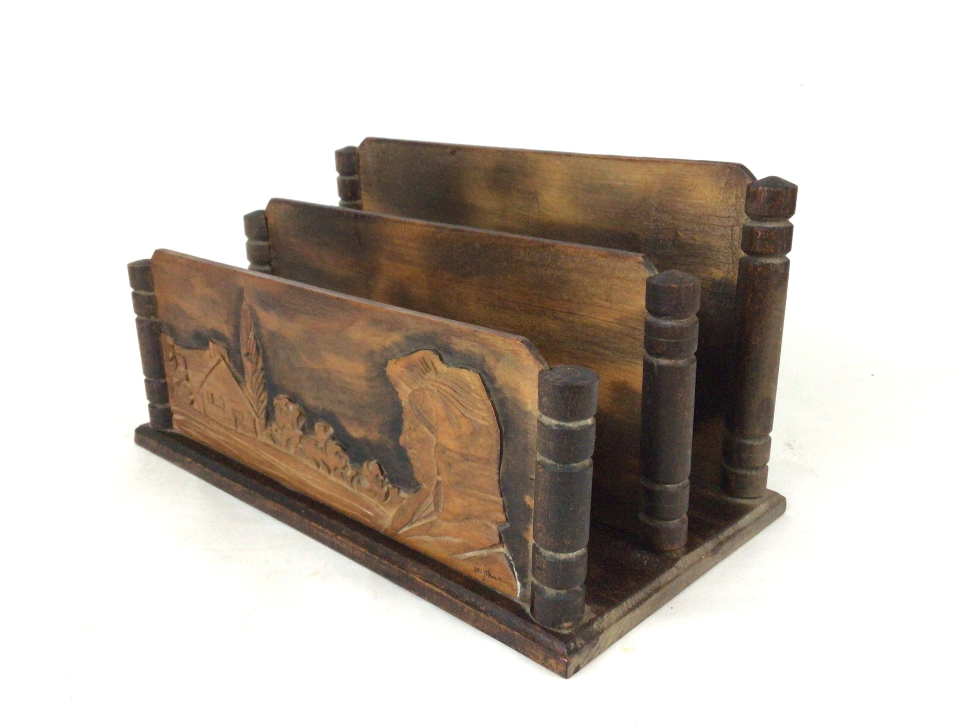 Letter holder range wooden documents