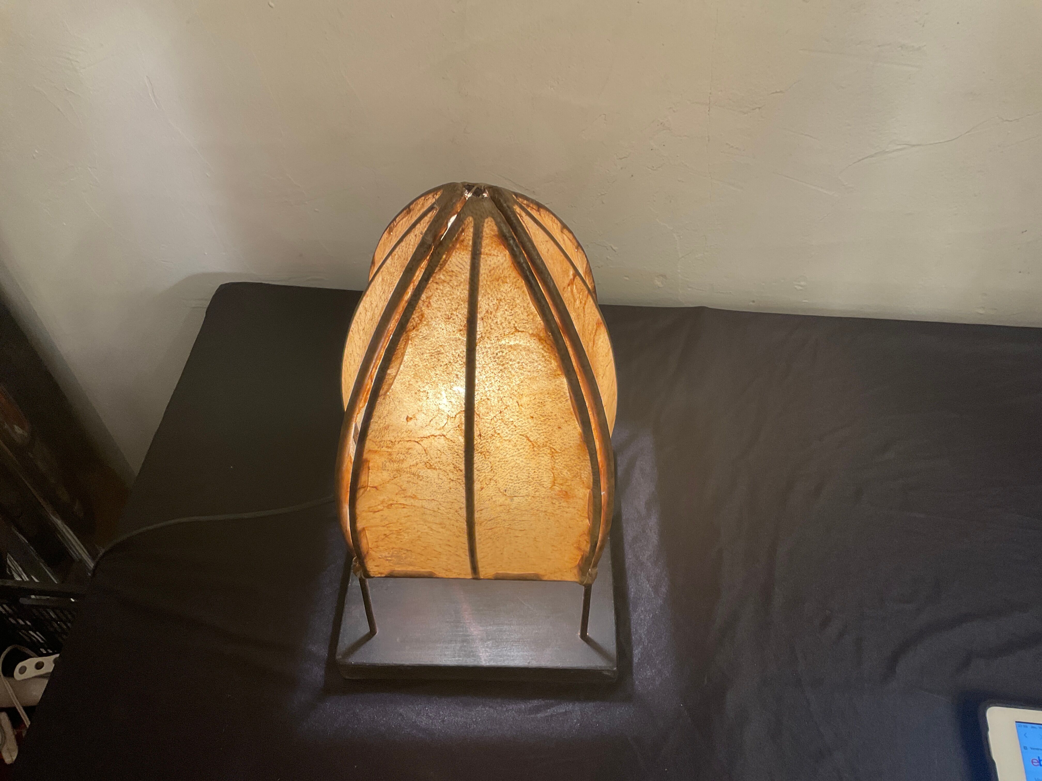 Ottoman lamp made of natural material