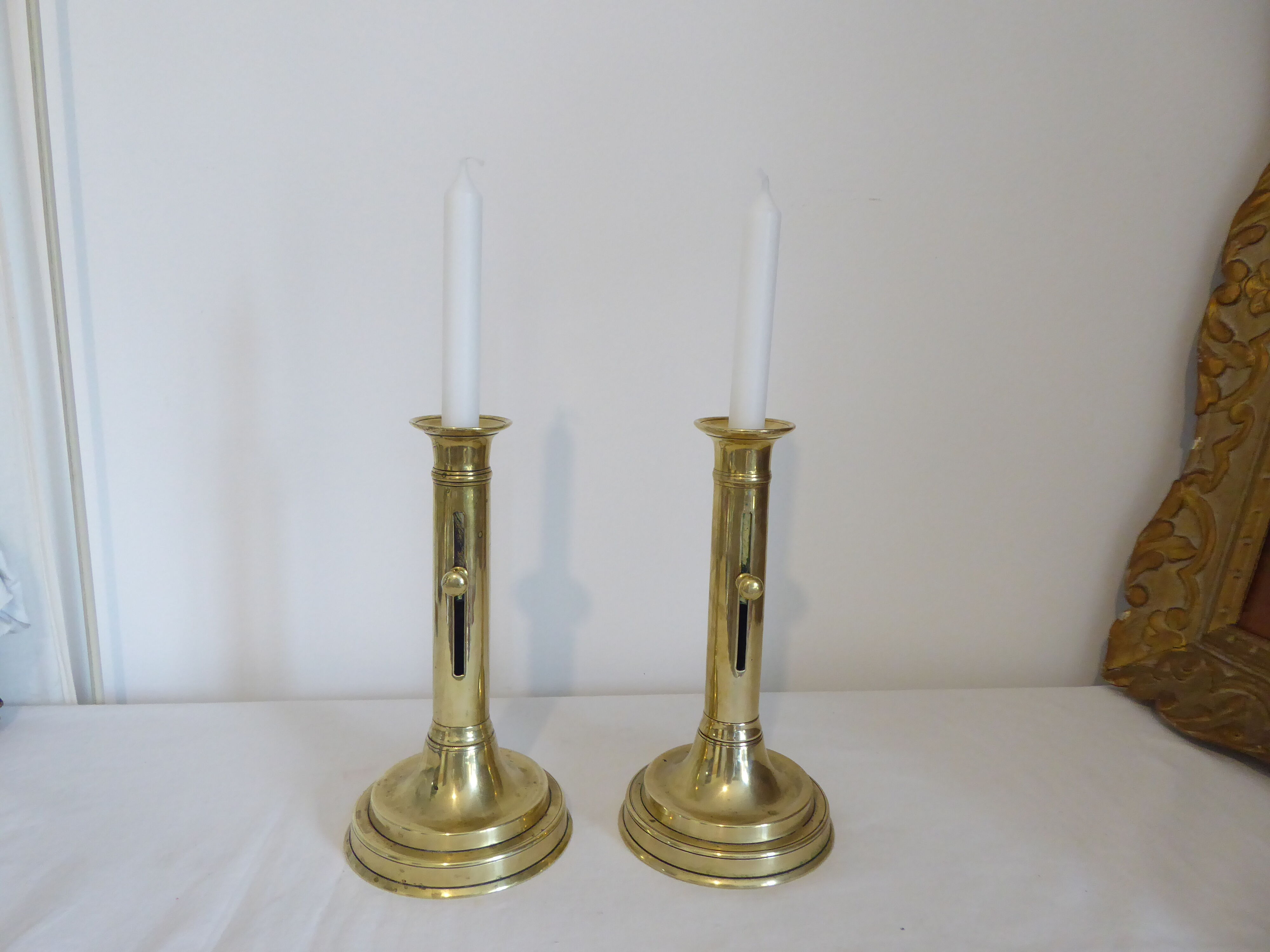 Pair of brass candlesticks