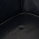 2.5-Seater Art Deco Sofa with Woodwork and Dark Blue Cowhide Leather