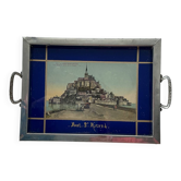 Vintage Art Deco serving tray – Mont-Saint-Michel – postcard