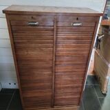 Double oak curtain file cabinet