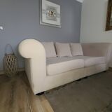 Designer beige 3-seater sofa