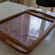 Plateau butterfly wings under glass exotic wood and marquetry Brazil