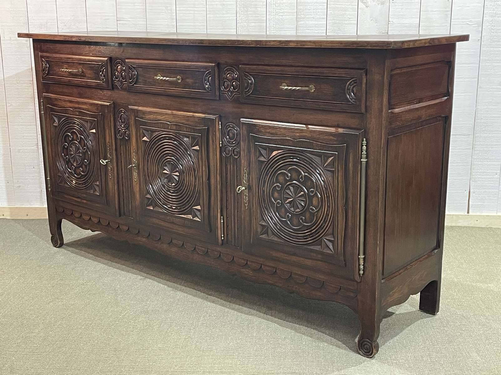 1950s oak sideboard in the style of Robert Micheau Vernez