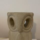 Limestone owl lamp, Albert Tormos, France, 1970s