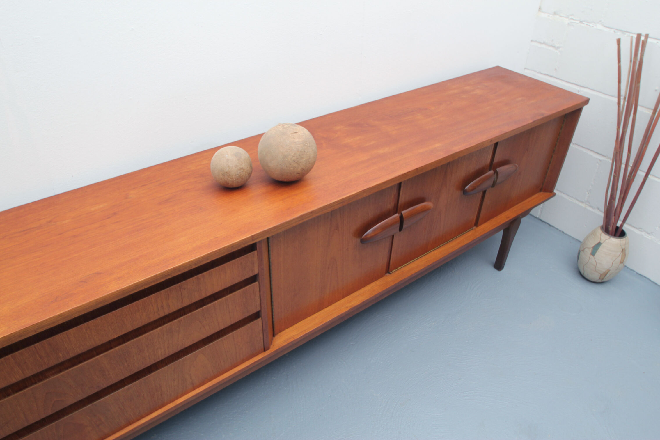 1960s british teak sideboard with bar cabinet