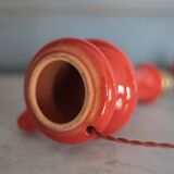 Glazed terracotta lamp, vintage lamp, table lamp, bedside lamp,