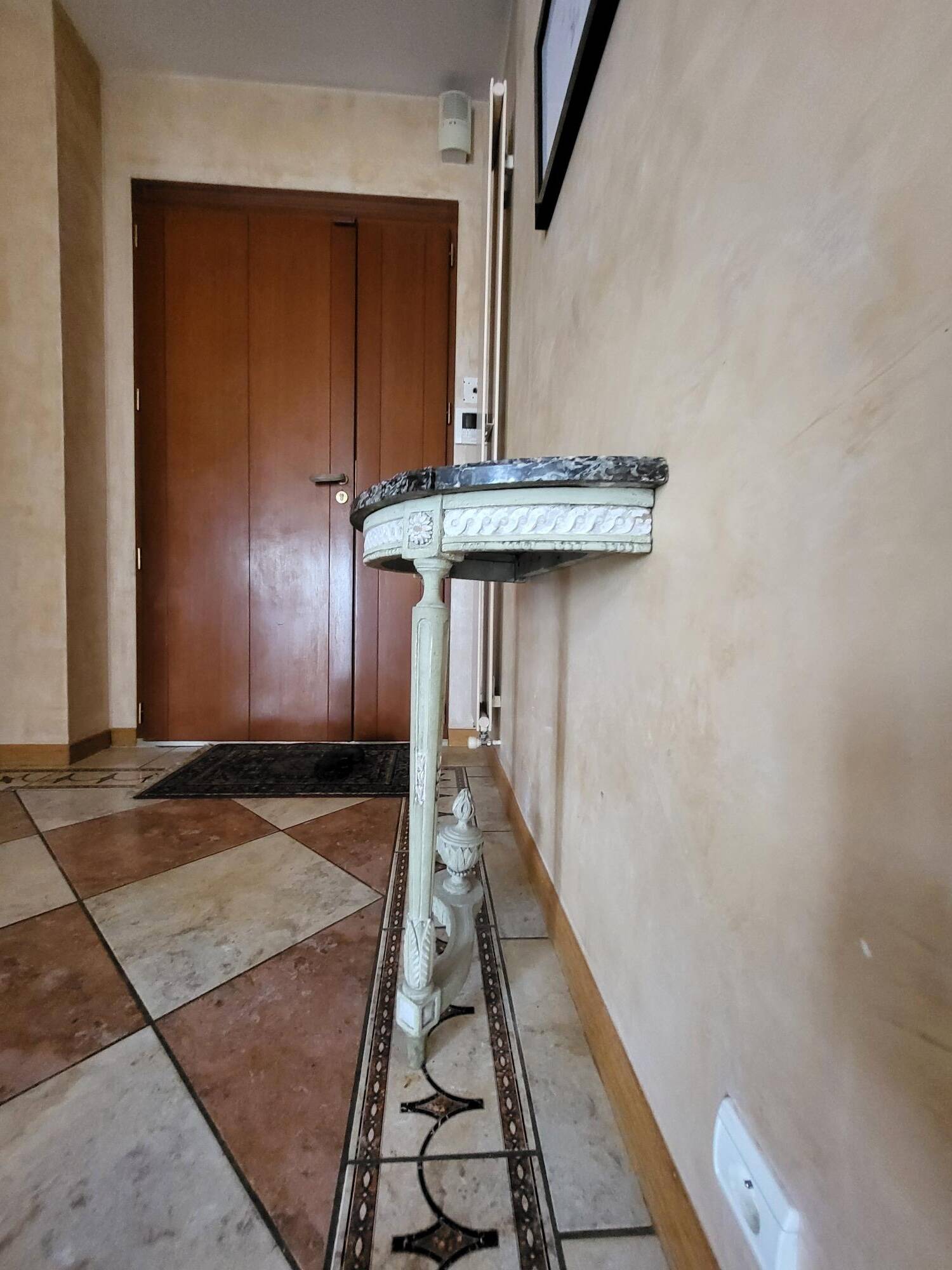 Louis XVI period console – Carved wood & Sainte-Anne marble – 18th century