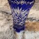 Bohemian vase in cut blue crystal