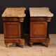 Pair of 20th-century Italian bedside tables with marble top