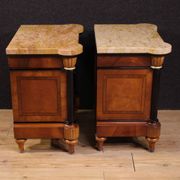 Pair of 20th-century Italian bedside tables with marble top