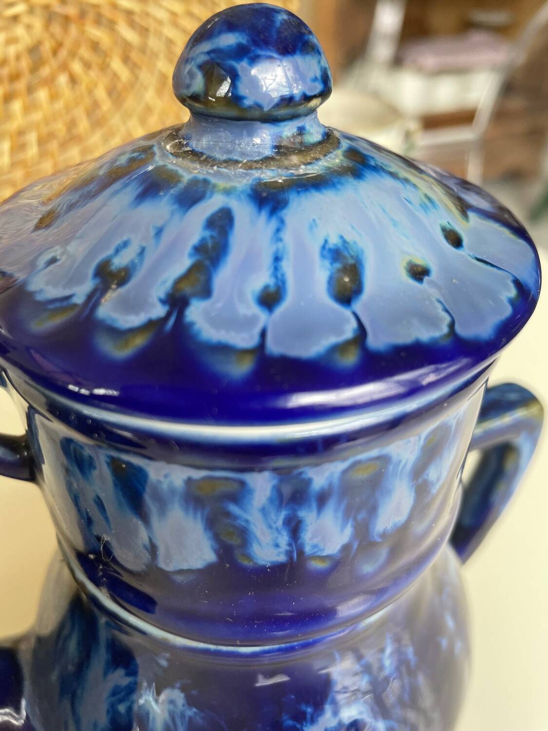 Old enameled coffee pot