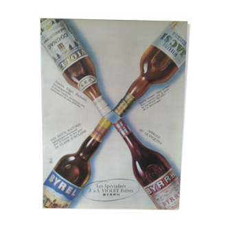 An advertisement paper aperitif Byrrh Cognac Rum sweet wine issue period review