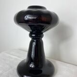 Amber glass candle holder