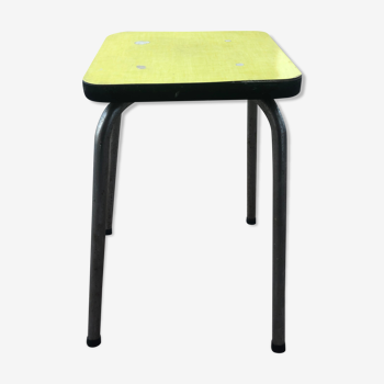 Vintage yellow formica stool 1960/1970