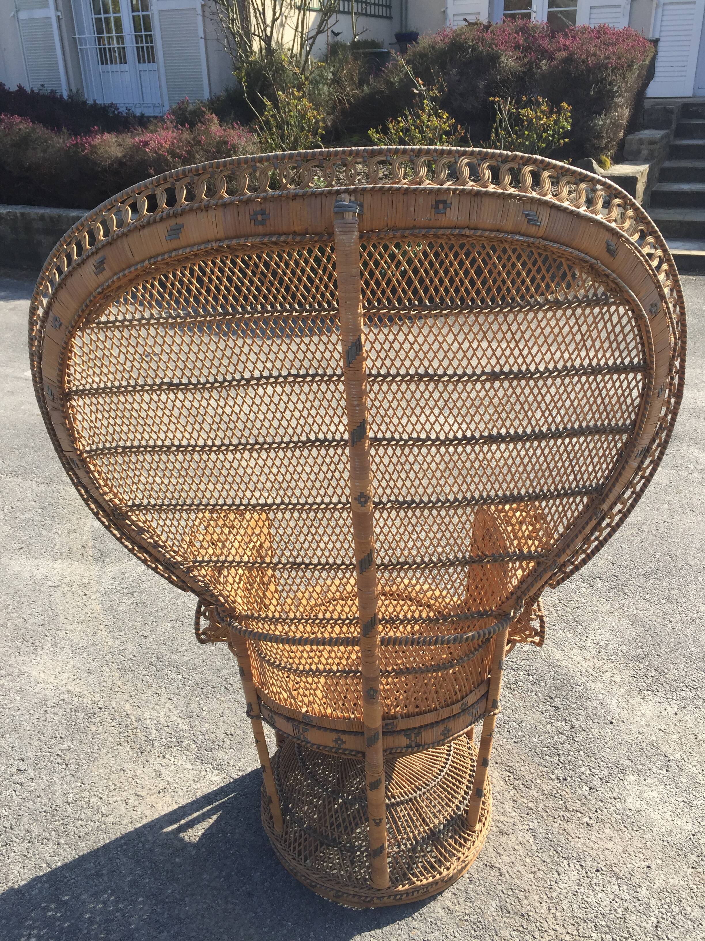Emmanuelle chair in rattan and wicker 1970s