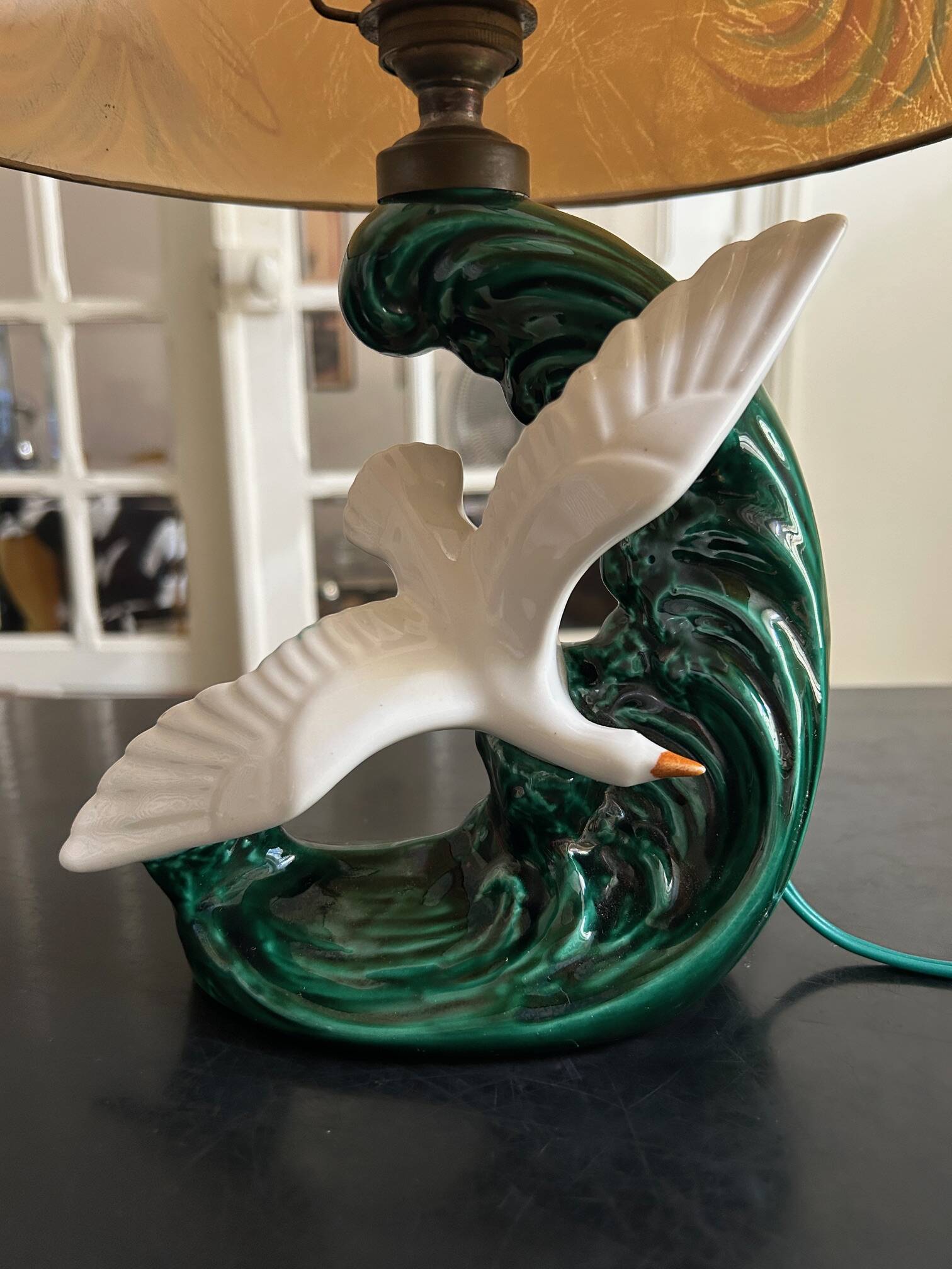 1950s ceramic bird lamp