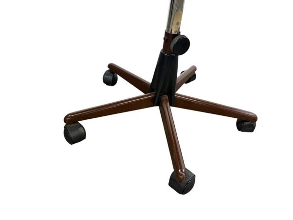 Chaise de bureau vintage brune des années 70 sur roulettes