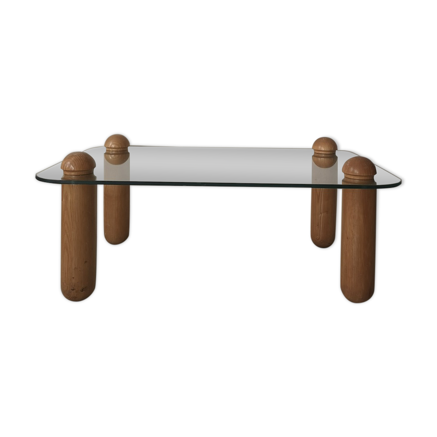 coffee table thick glass, italy 1970