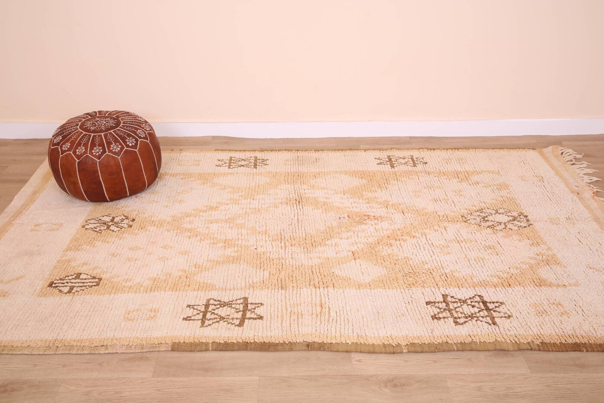 Yellow Vintage Moroccan Rug 159 x 282, Berber Wool Rug, Handmade Boho Rug