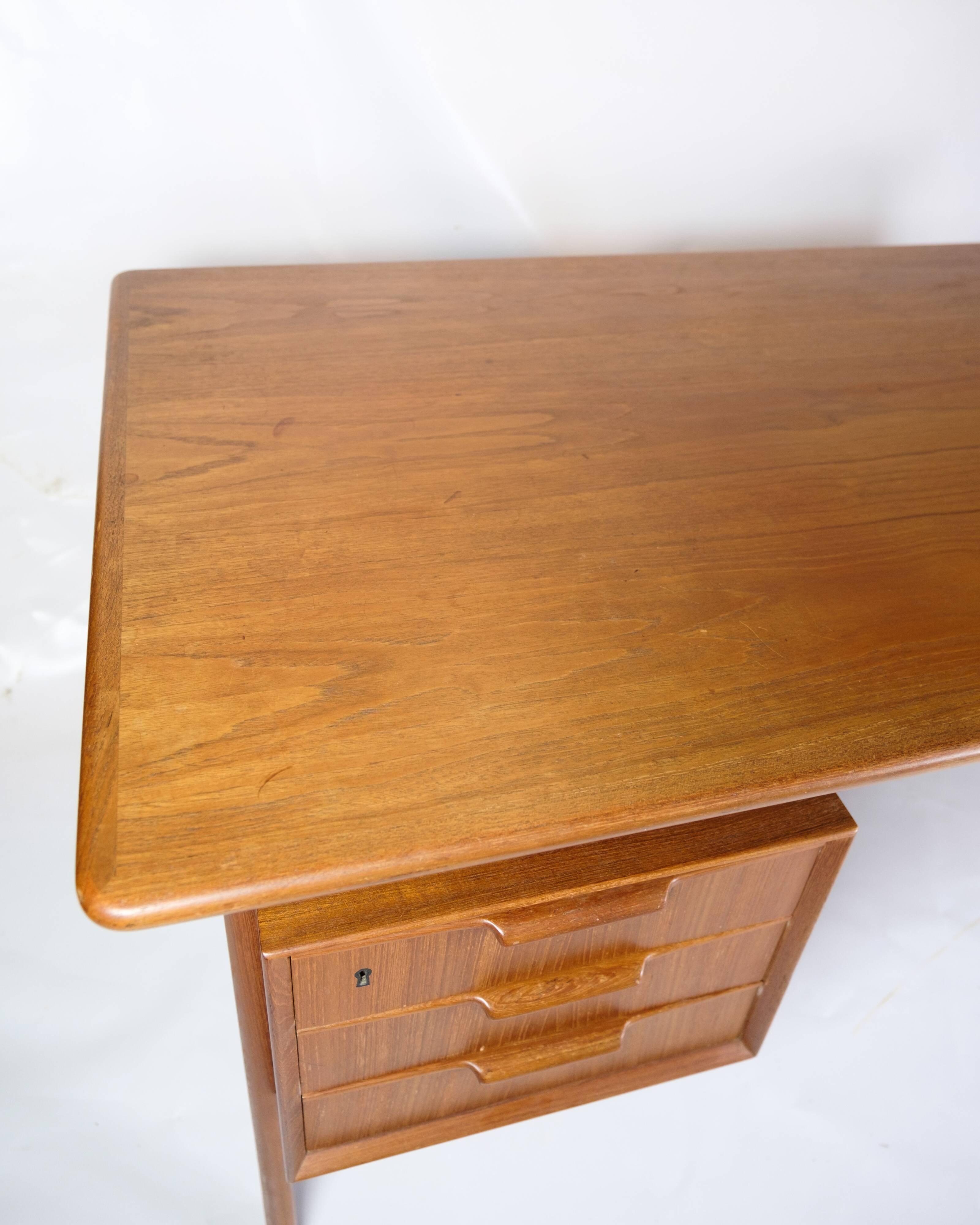 Desk Model 75 Made In Teak By Omann Junior Møbelfabrik From 1960s