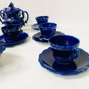 Art Deco tea and coffee service in polychrome earthenware, 20th century