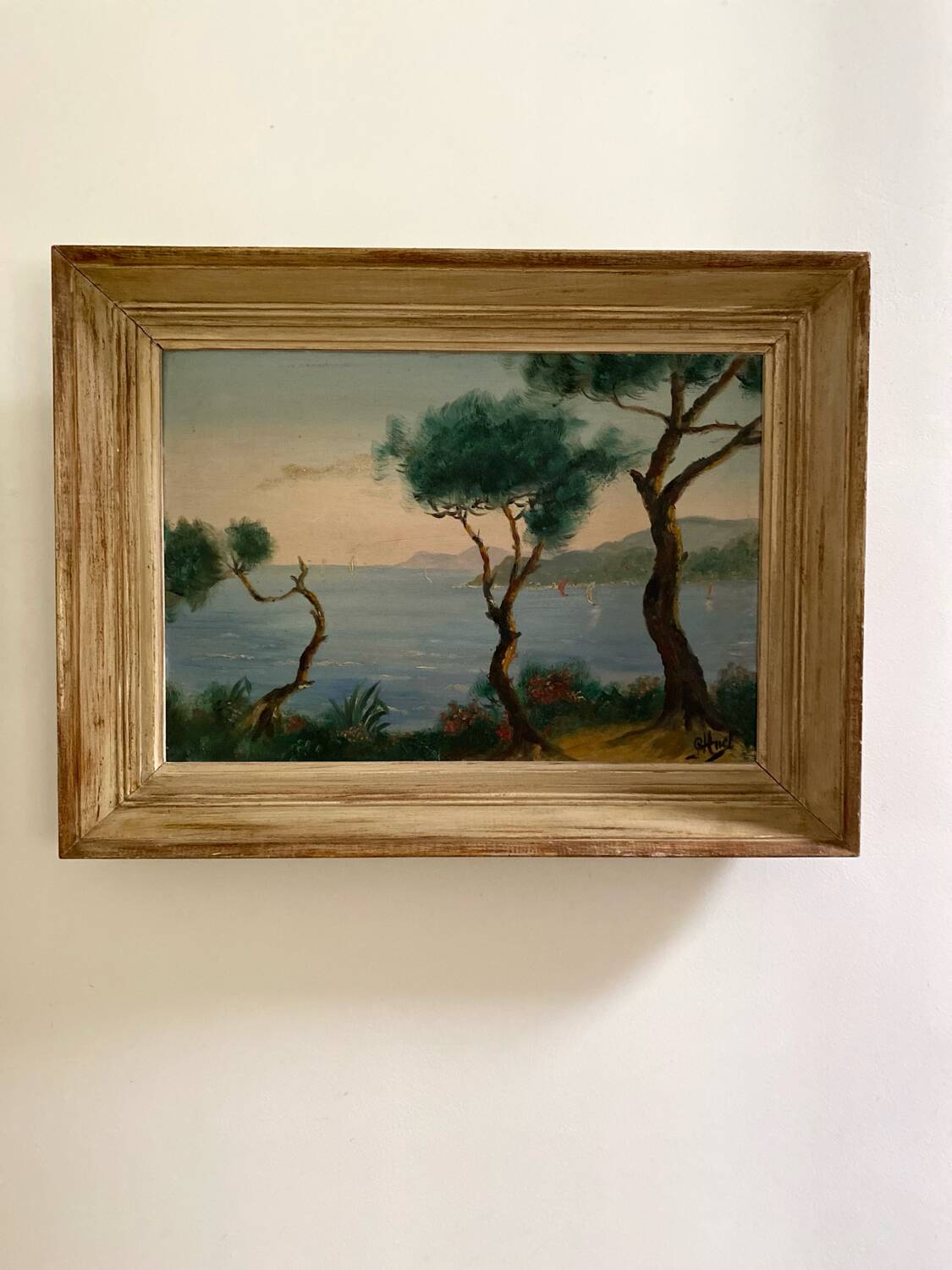 Antique oil painting from the first half of the 20th century