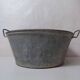 old galvanized basin vintage 38cm zinc