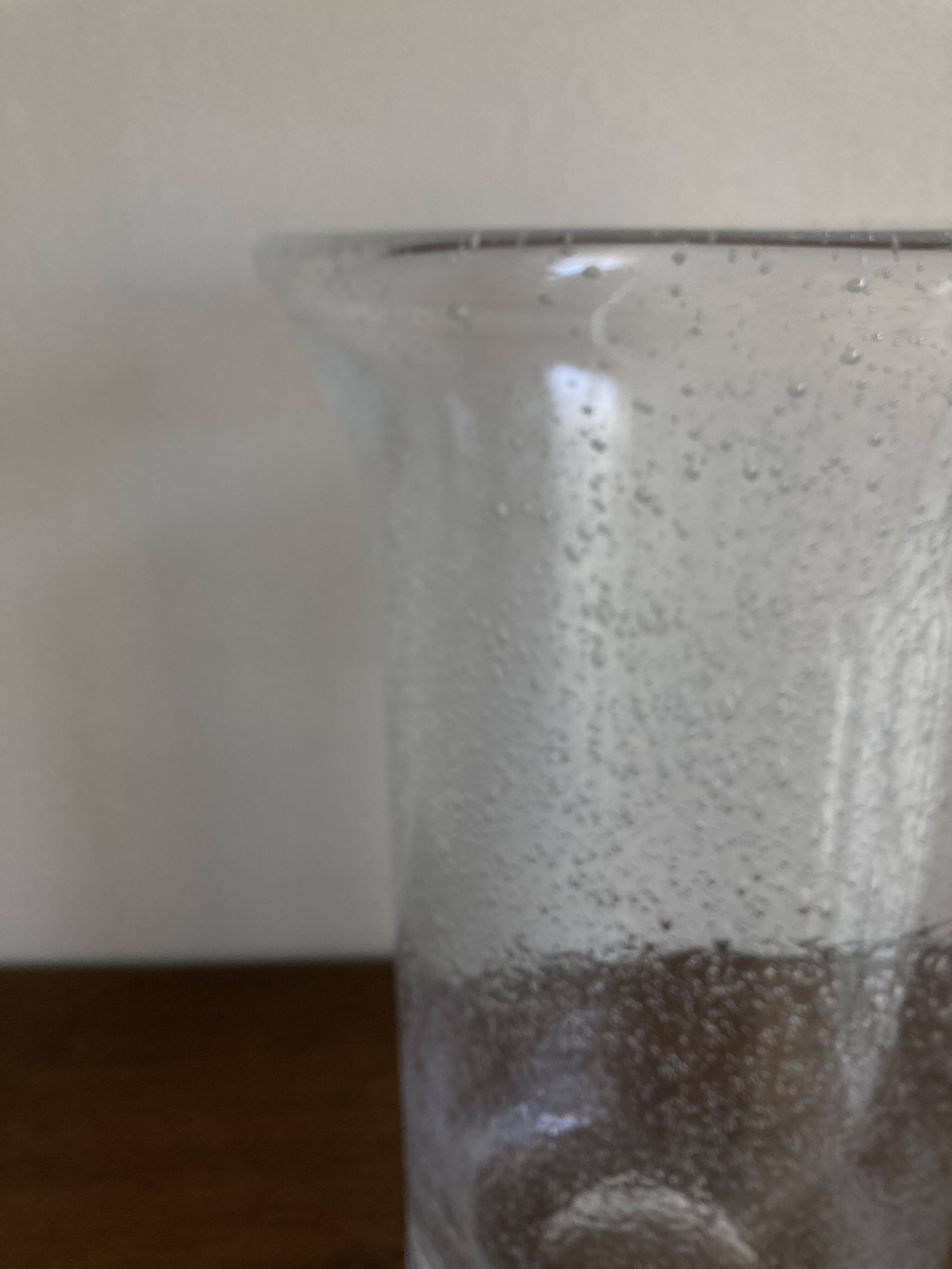 1970 XXXL vase in solid bubbled glass H33cm