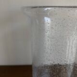 1970 XXXL vase in solid bubbled glass H33cm