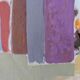Vintage mid century abstract framed oil painting - purple abstraction
