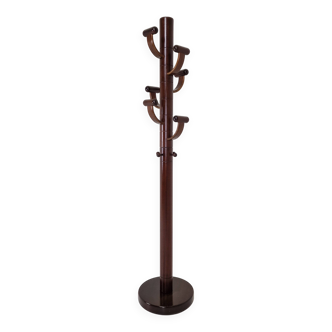 Italian Teak Wooden Coat Rack, 1980s