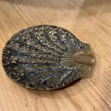 Vintage Seashell Design Brass Ashtray
