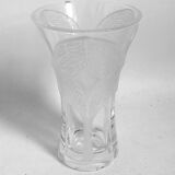 Vase Cristal d'Arques avec papillon relief en verre dépoli  Hauteur 20 cm