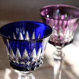6 verres Baccarat Modèle Piccadilly en cristal doublé de couleurs