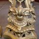 19th century gilded bronze andirons