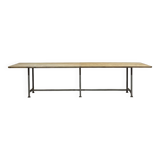 1970s workshop table with metal base