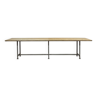 1970s workshop table with metal base